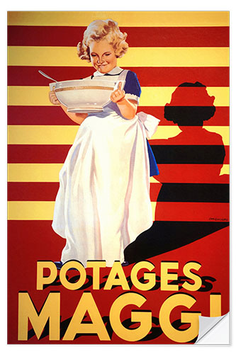 Selvklæbende plakat Maggi soups, advertising poster (French)