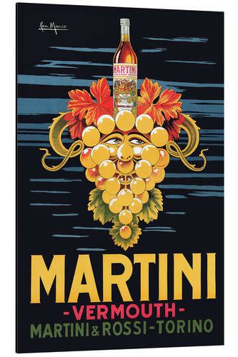 Aluminiumsbilde Martini Advertising Poster I