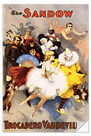 Selvklebende plakat The Sandow Trocadero Vaudevilles, 1894