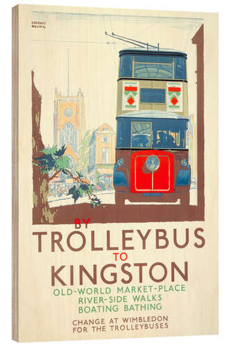 Tableau en bois Trolleybus pour Kingston (anglais)