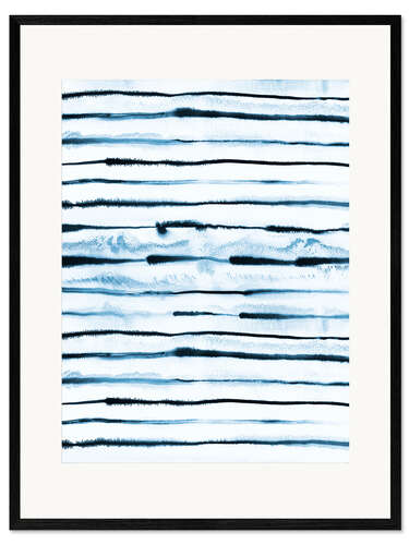 Plakat artystyczny premium w ramie Electric color stripes, light blue
