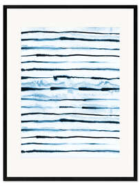 Kunsttryk i ramme Electric color stripes, light blue