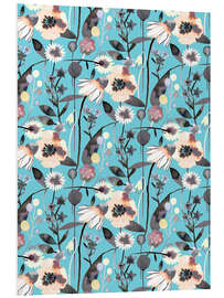 Foam board print Spring Flowers Blue