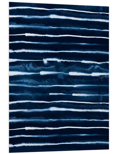 Foam board print Electric Ink Stripes, navy