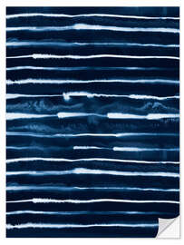 Selvklebende plakat Electric Ink Stripes Navy