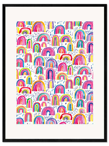 Framed art print Colourful Watercolour Rainbows