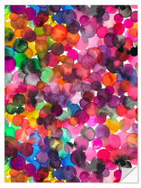 Självhäftande poster Colorful watercolor dots