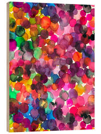 Wood print Colorful watercolor dots