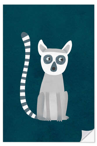 Selvklebende plakat Ring Tailed Lemur