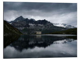 Aluminiumtavla Shore of the Schwarzsee, Switzerland