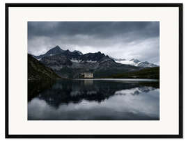 Ingelijste kunstdruk Shore of the Schwarzsee, Switzerland