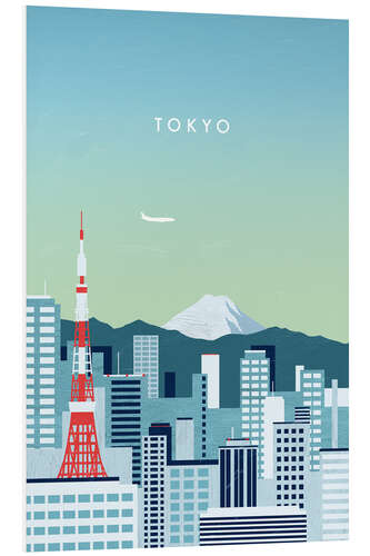 Hartschaumbild Tokyo Illustration