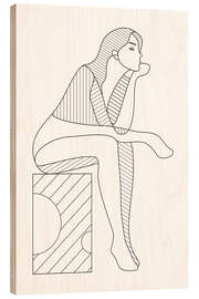 Wood print The Thinker