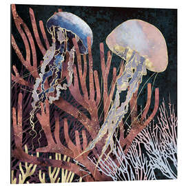 Magnettafel Korallen mit Quallen, Metallic