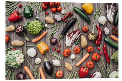 Quadro em acrílico Menue de hoje: legumes