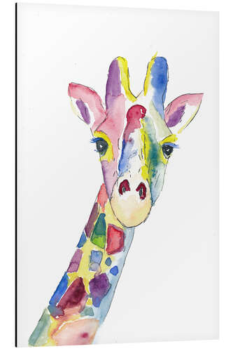 Stampa su alluminio L'allegra giraffa colorata