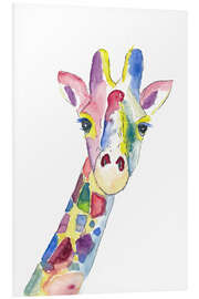 Foam board print The Colourful Cheerful Giraffe