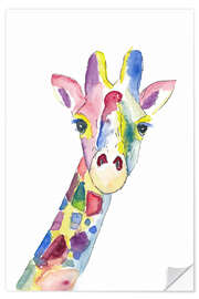 Selvklebende plakat The Colourful Cheerful Giraffe