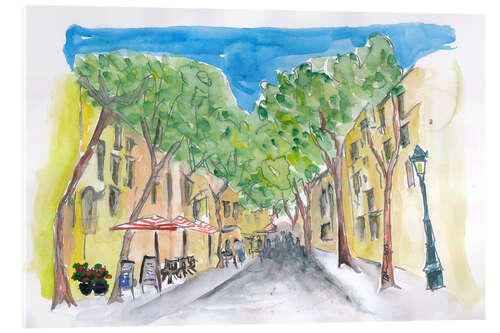 Acrylic print Morning walk on La Rambla, Barcelona