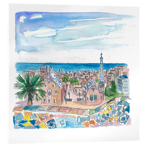 Acrylglasbild Gaudís Parc Güell, Barcelona