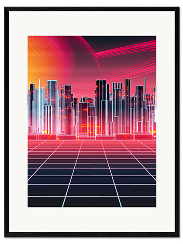 Gerahmter Kunstdruck Digital Cityscape III