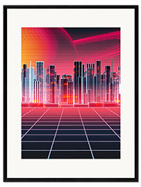 Kehystetty taidepainatus Digital Cityscape III