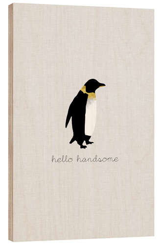 Wood print Hello Handsome - Penguin Set