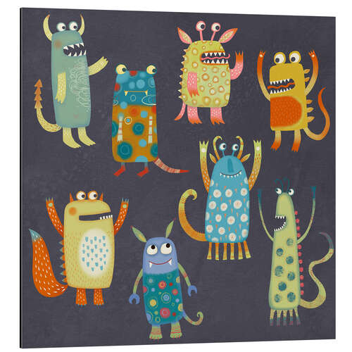 Aluminium print Monster Party