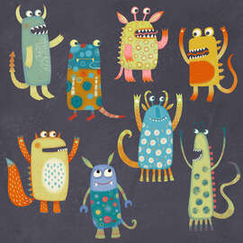 Magnettafel Monster Party