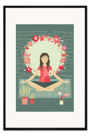 Gerahmter Kunstdruck Yoga Meditation und Achtsamkeit