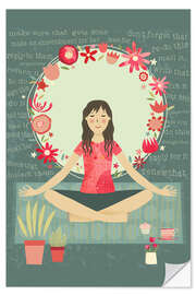 Selvklebende plakat Yoga Meditation and Mindfulness