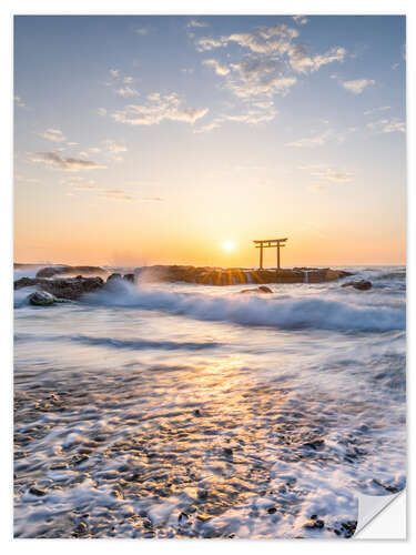 Selvklebende plakat Isosaki shrine at sunrise