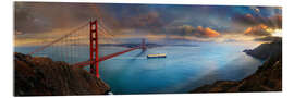 Akrylbilde  Golden Gate Bridge, San Francisco - Michael Rucker