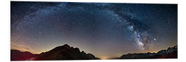 Foam board print The Milky Way over the French Alps