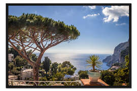 Gerahmter Kunstdruck Ab in den Süden! Belvedere Tragara auf Capri