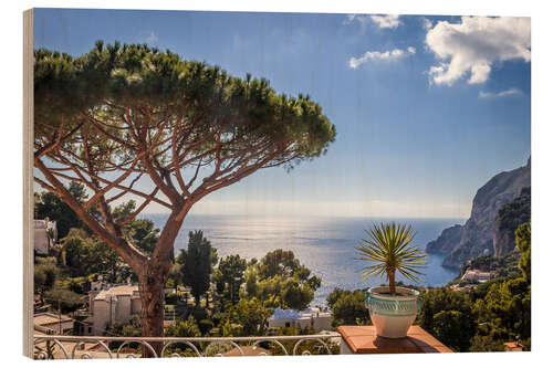 Wood print Off to the south! Belvedere Tragara on Capri