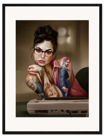 Gerahmter Kunstdruck Office Girl