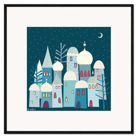 Framed art print Snowy Rooftops