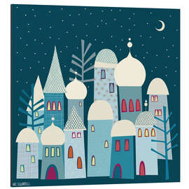 Magnettafel Schneebedeckte Dächer