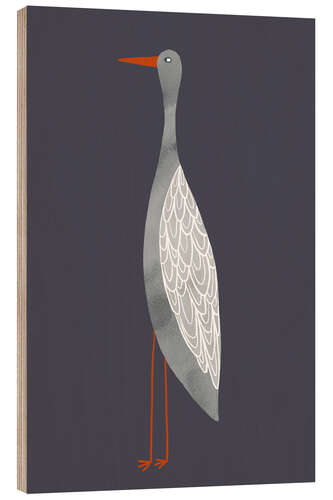 Wood print Stork