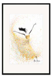 Gerahmter Kunstdruck Tanz mit goldenem Schimmer
