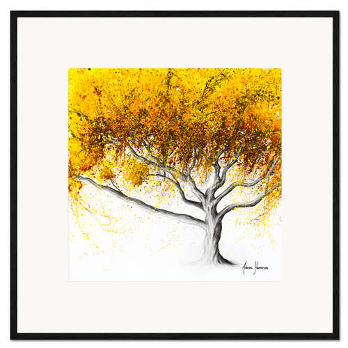 Impression artistique encadrée Arbre jaune flamboyant