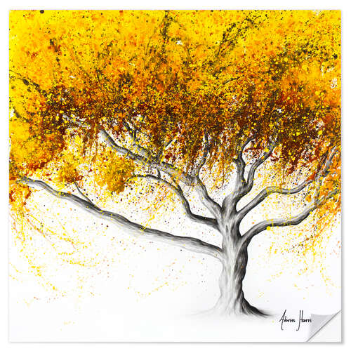 Sticker mural Arbre jaune flamboyant