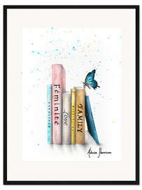 Gerahmter Kunstdruck Bücher ihrer Reise