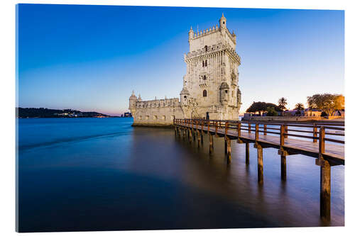 Acrylic print Torre de Belém in Lisbon in the evening