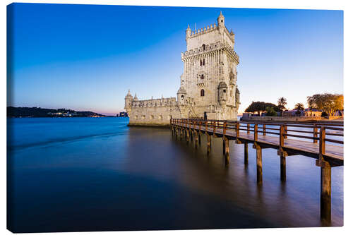 Canvas print Torre de Belém in Lisbon in the evening