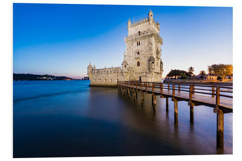 Foam board print Torre de Belém in Lisbon in the evening