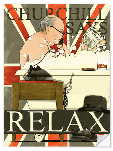 Wall sticker Churchill says Relax