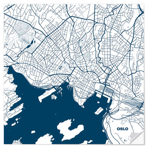 Naklejka na ścianę City map of Oslo