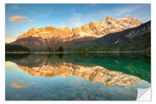 Selvklebende plakat Alpenglow at the Eibsee